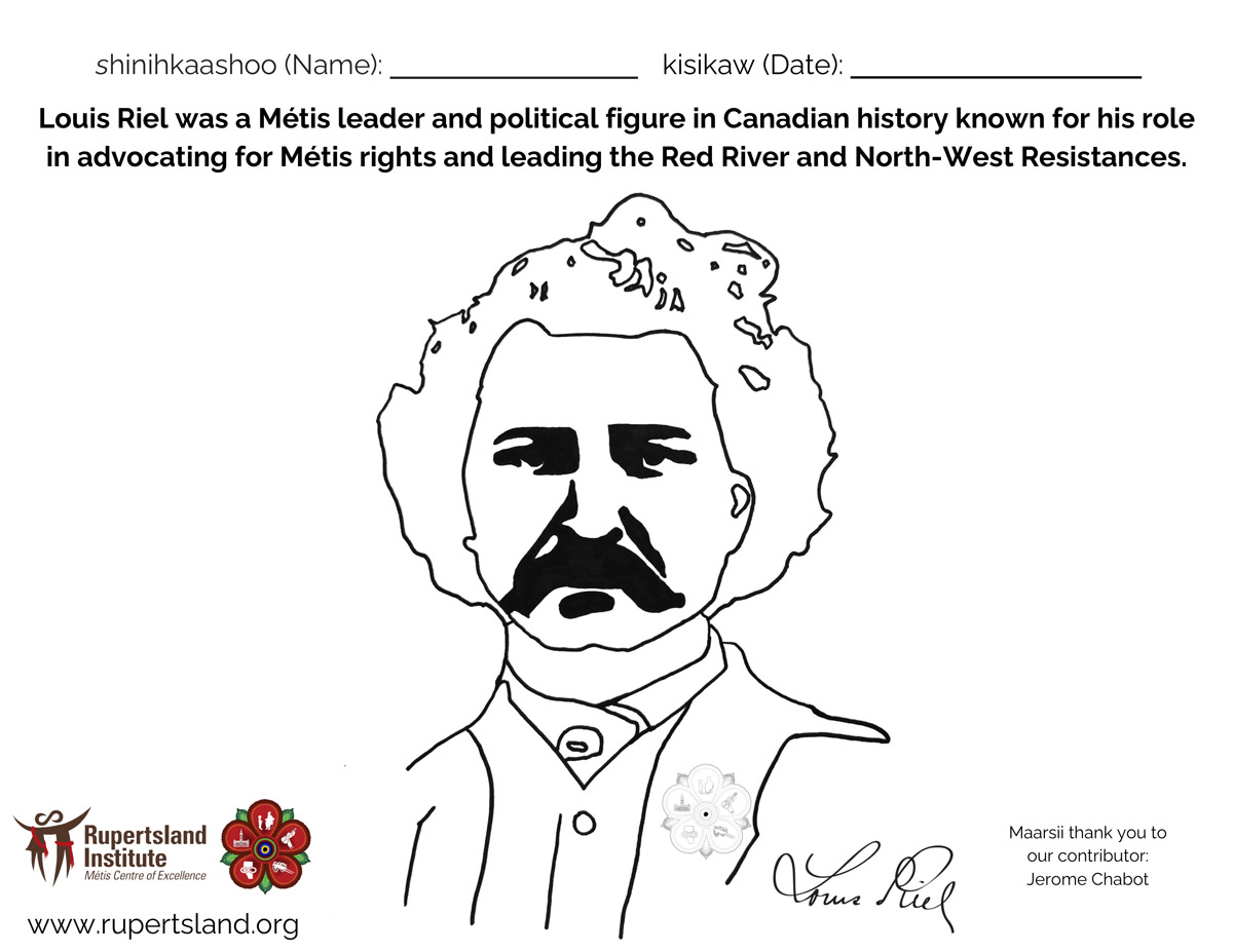 Louis Riel Colouring Sheet